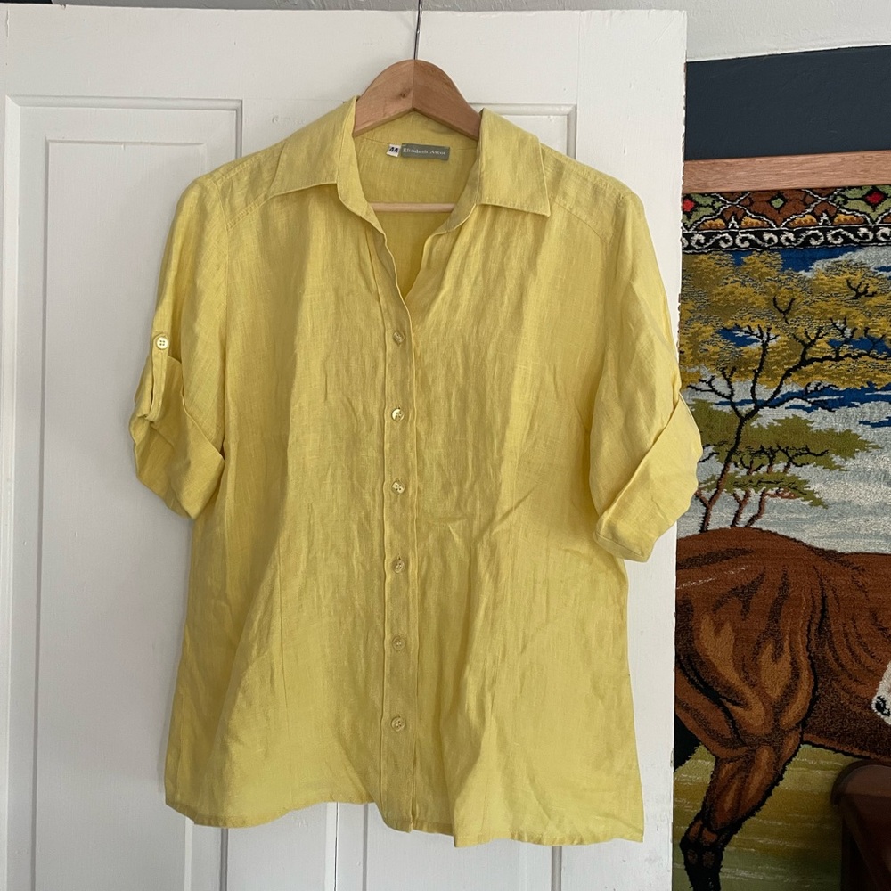 Elizabeth Ascot Yellow Linen Shirt